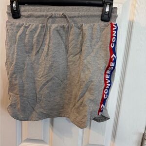 Converse Gray Sweat Skirt with Black Logo Tape